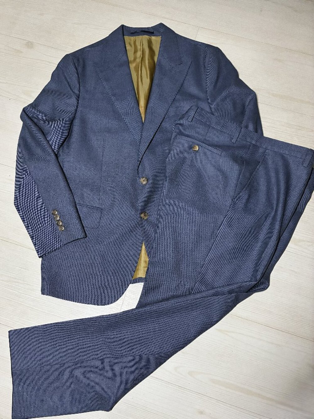 Oliver Wicks Custom Suit 38S / 36S Blue Vitale Barberis Canonico Super 150s Wool